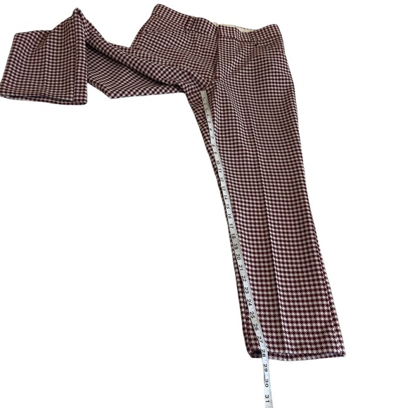 New Vintage Farah Houndstooth Print Red and White Plaid Pants 32/30 - Picture 9 of 9